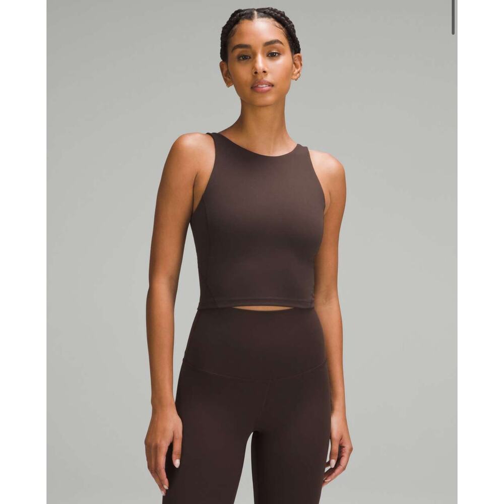 Lululemon Align High Neck Tank Top W1DCDS Size 8 Espresso No Pads